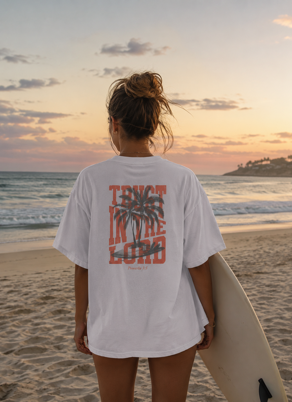 Trust in the Lord Surfer Tee | Proverbs 3:5 Christian Beach Shirt