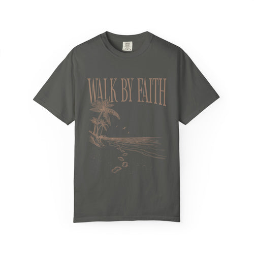 Beige Walk By Faith Coastal Christian Tee