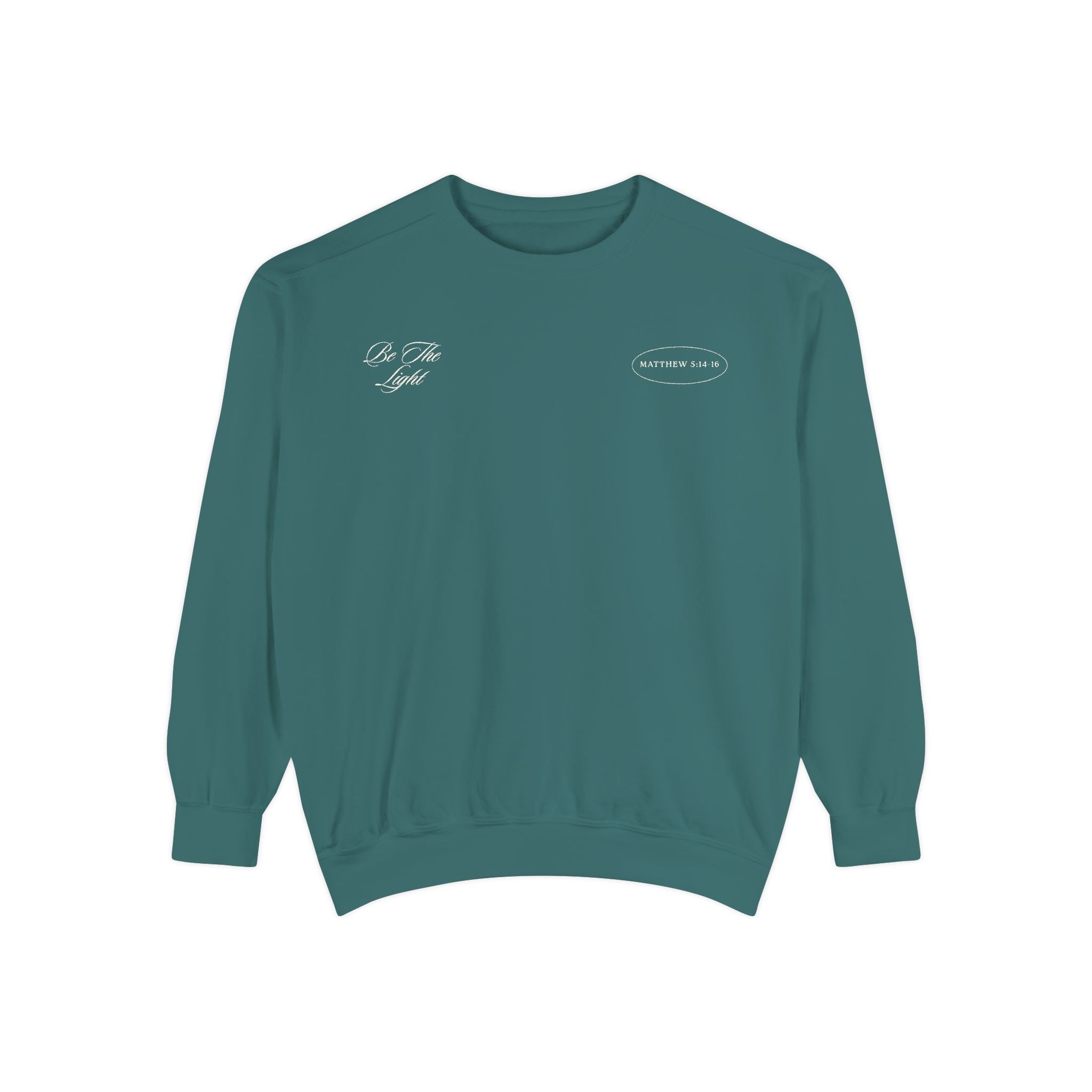 be the light lighthouse coastal crewneck