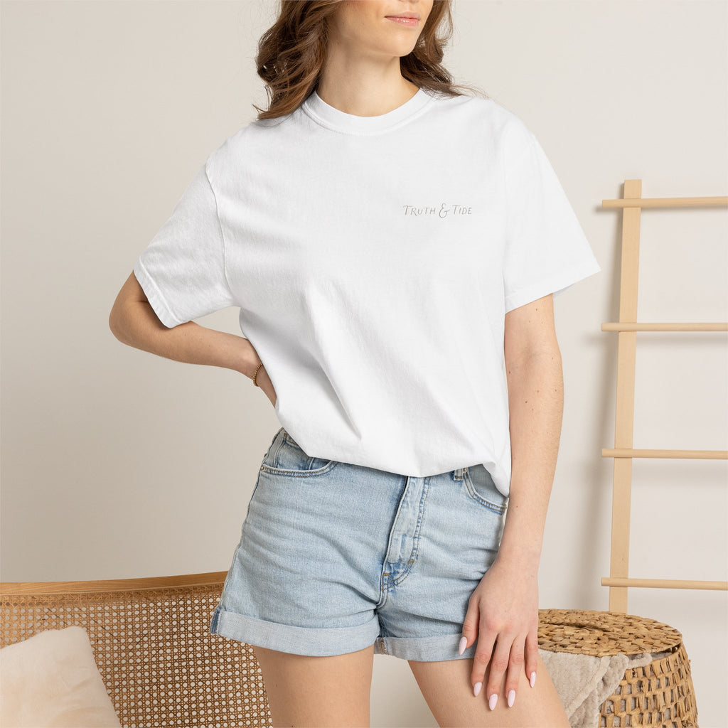 Even the Waves Obey His Voice T-Shirt — Christian Inspirational Wave Graphic Tee