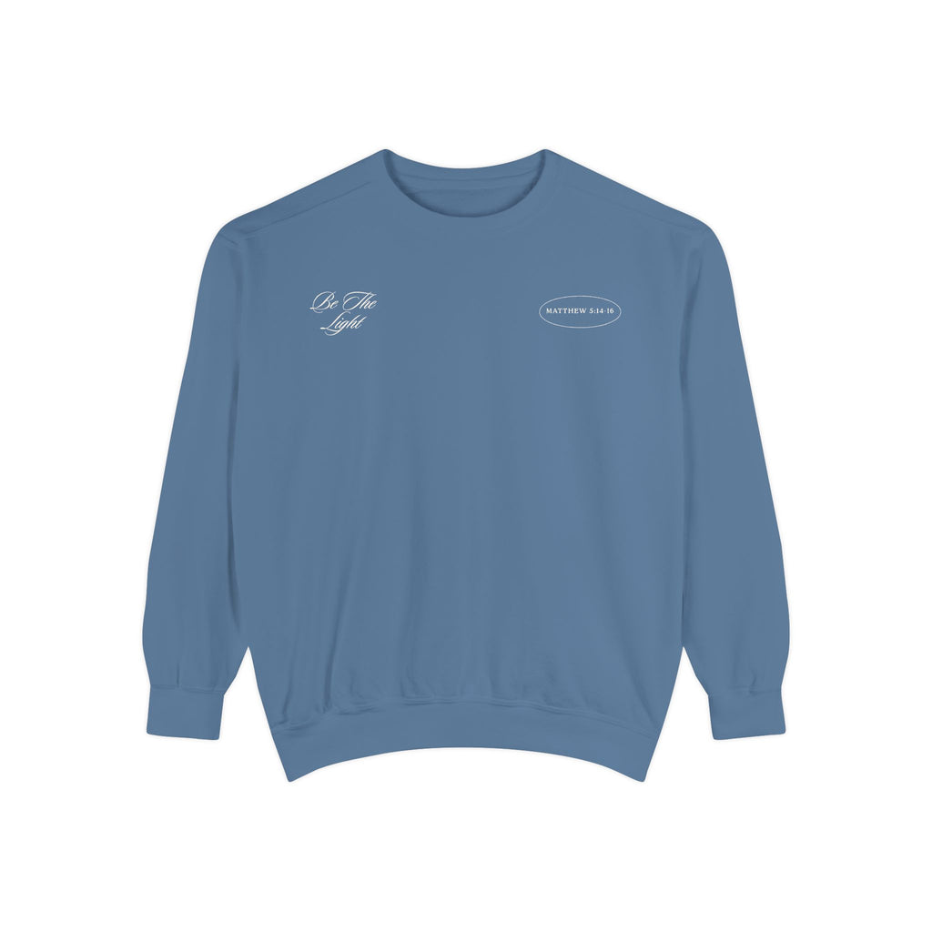 be the light lighthouse coastal crewneck