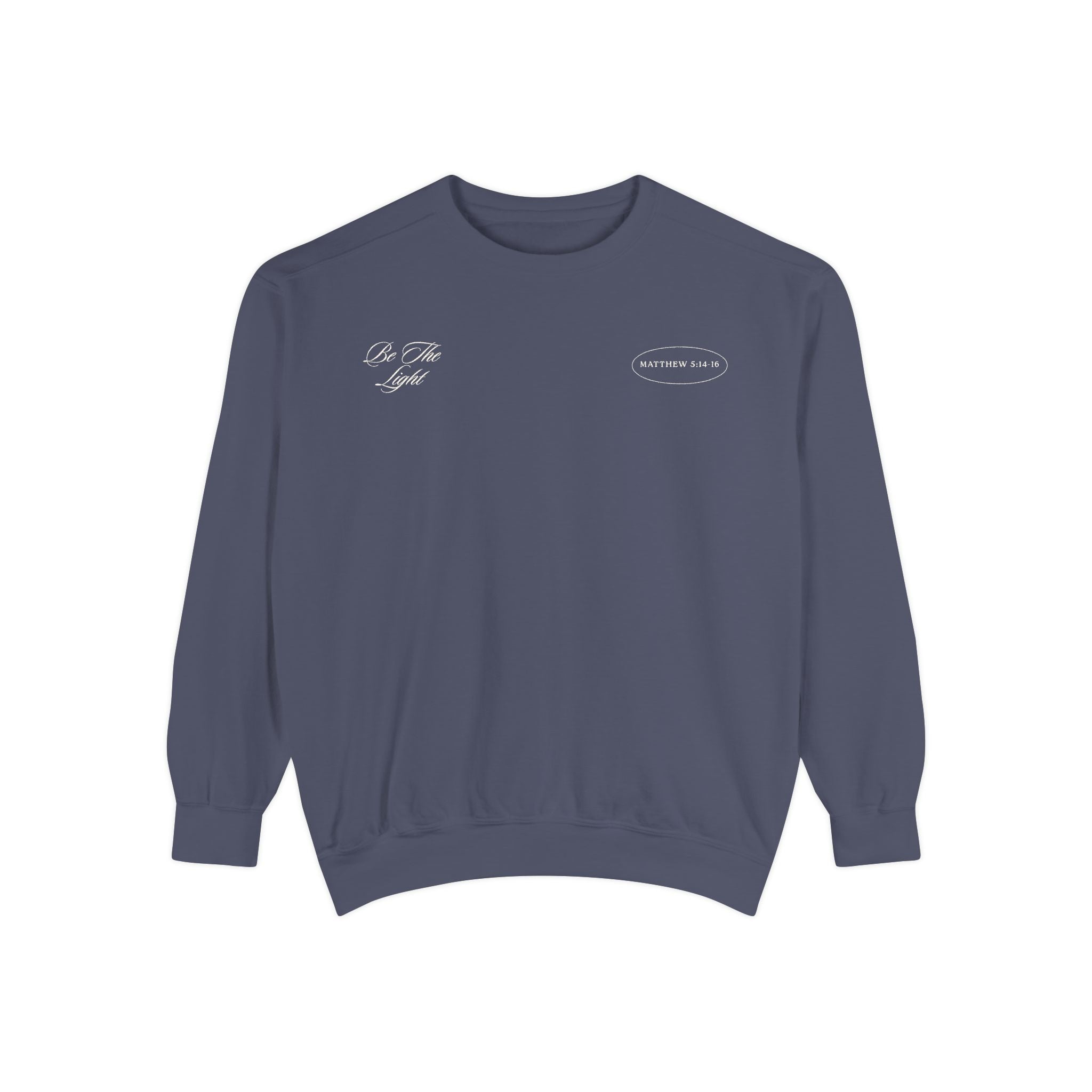 be the light lighthouse coastal crewneck