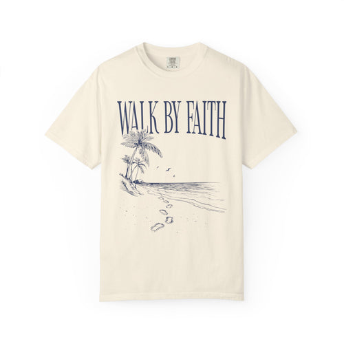 Blue Walk By Faith Coastal Christian Tee