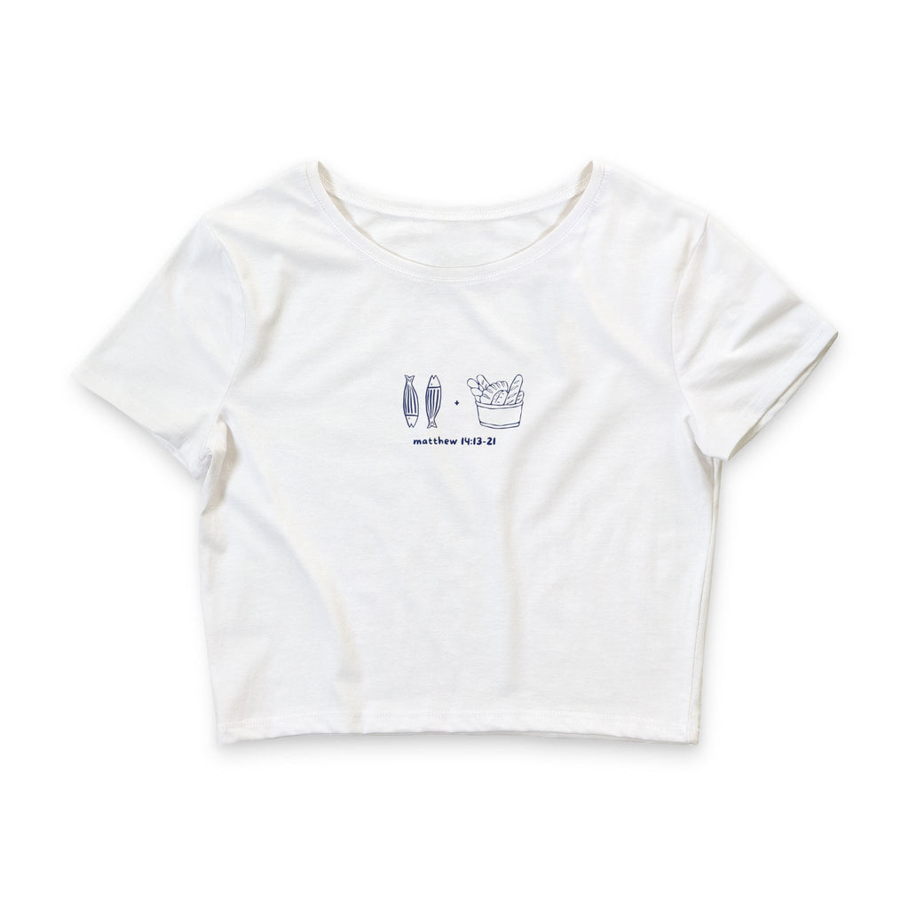2 fish + five loaves baby tee