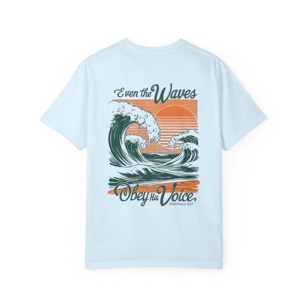 Even the Waves Obey His Voice Vintage Surf Graphic Tee