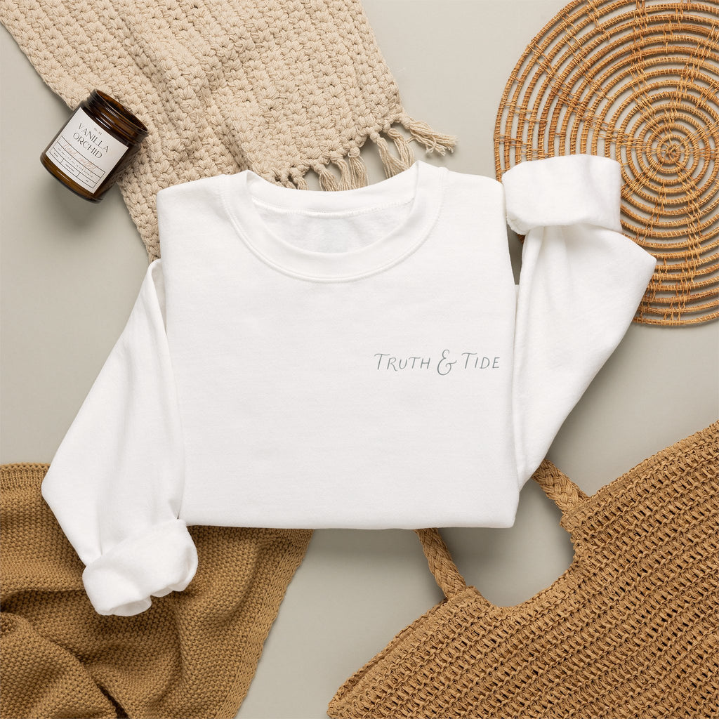 Even The Waves Obey His Voice Crewneck Sweatshirt | Matthew 8:27 Christian Sweatshirt | Faith Based Coastal Graphic Pullover