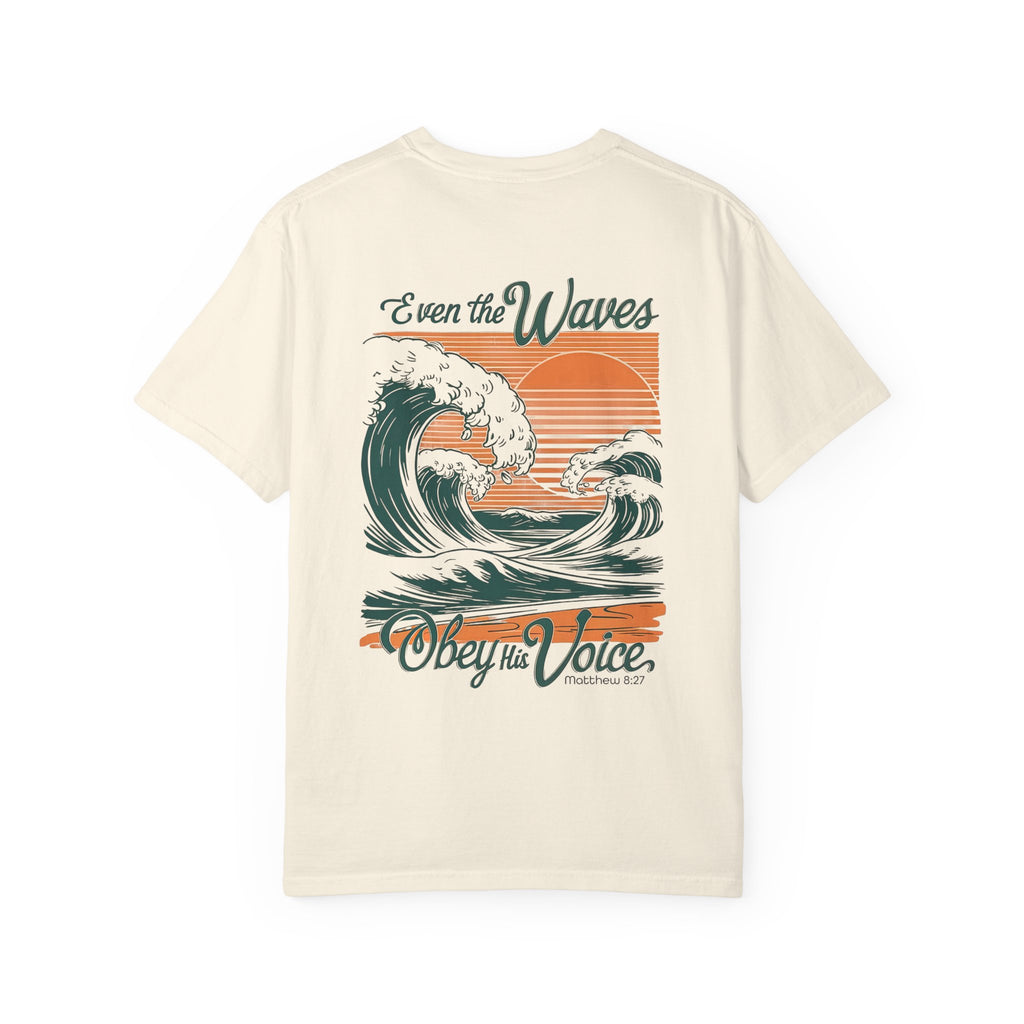 Even the Waves Obey His Voice Vintage Surf Graphic Tee
