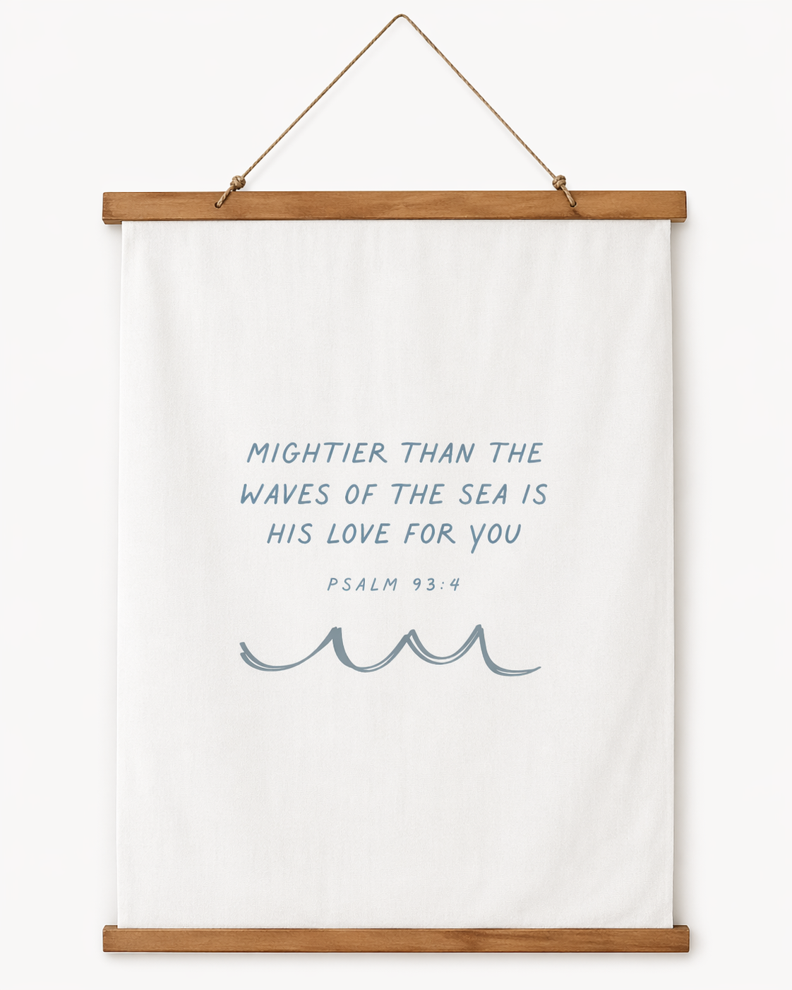 Coastal Christian Wall Hanging | Psalm 93:4 Tapestry | Bible Verse Wall Art | Neutral Coastal Decor | Christian Home Decor | Faith Gift