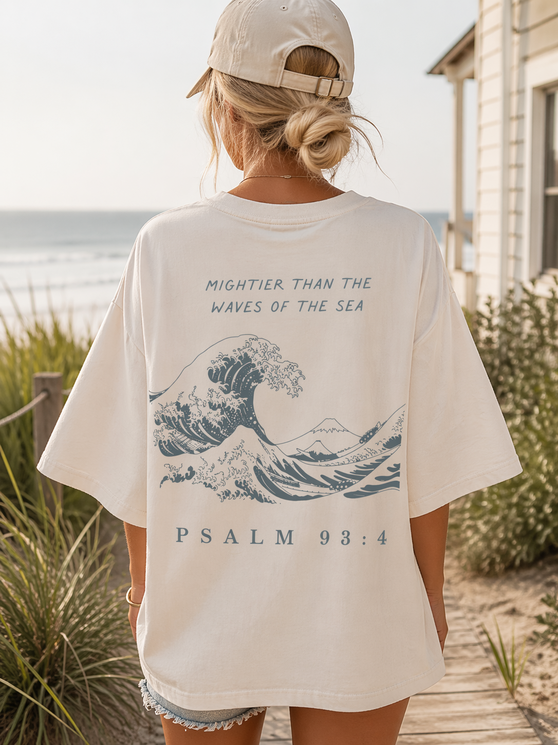 Coastal Christian T-Shirt | Psalm 93:4 | Beach Faith Shirt | Ocean Wave Tee | Christian Graphic Tee | Unisex Coastal Shirt