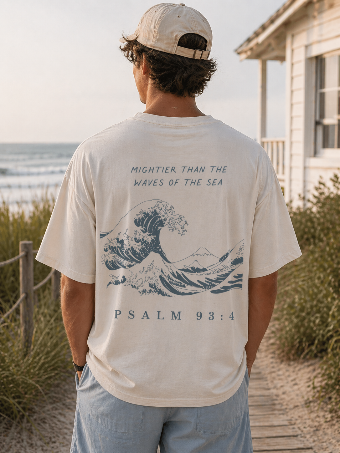 Coastal Christian T-Shirt | Psalm 93:4 | Beach Faith Shirt | Ocean Wave Tee | Christian Graphic Tee | Unisex Coastal Shirt