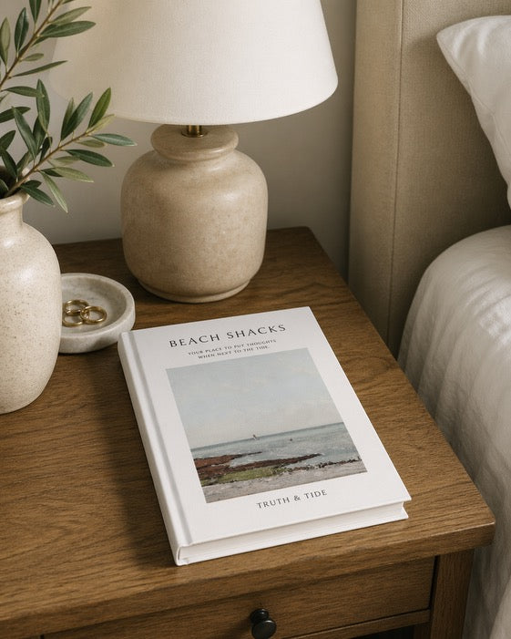 Beach Shacks Hardcover Journal — "Truth & Tide" Seaside Notebook