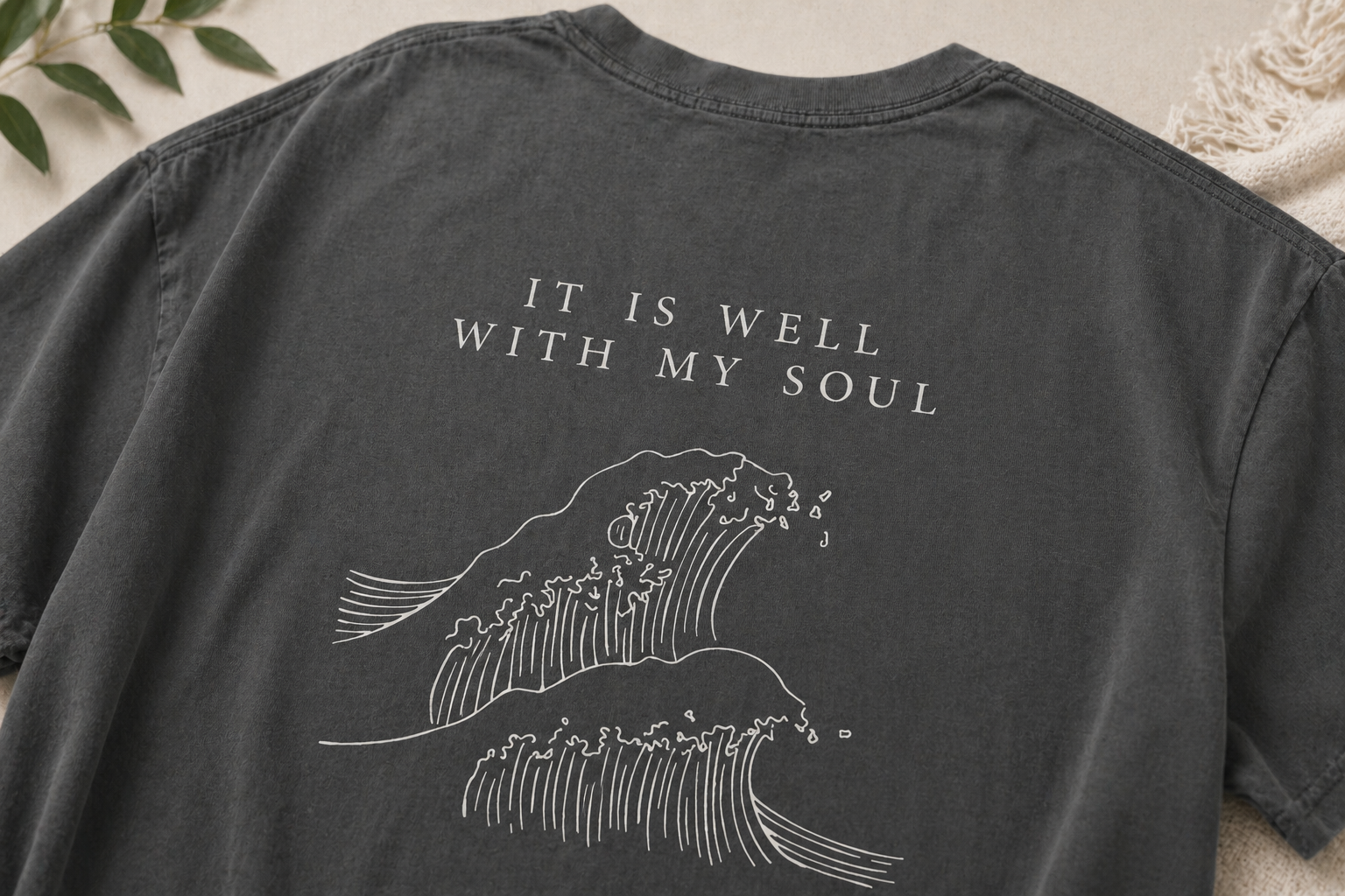 It Is Well With My Soul Shirt, Christian Wave Tee, Comfort Colors T-Shirt, Coastal Faith Shirt, Beachy Christian Graphic Tee, Unisex