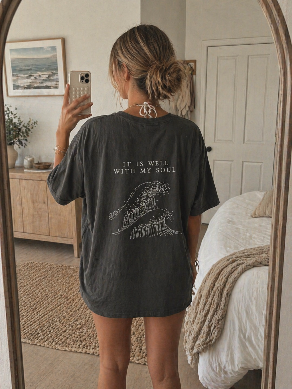 It Is Well With My Soul Shirt, Christian Wave Tee, Comfort Colors T-Shirt, Coastal Faith Shirt, Beachy Christian Graphic Tee, Unisex