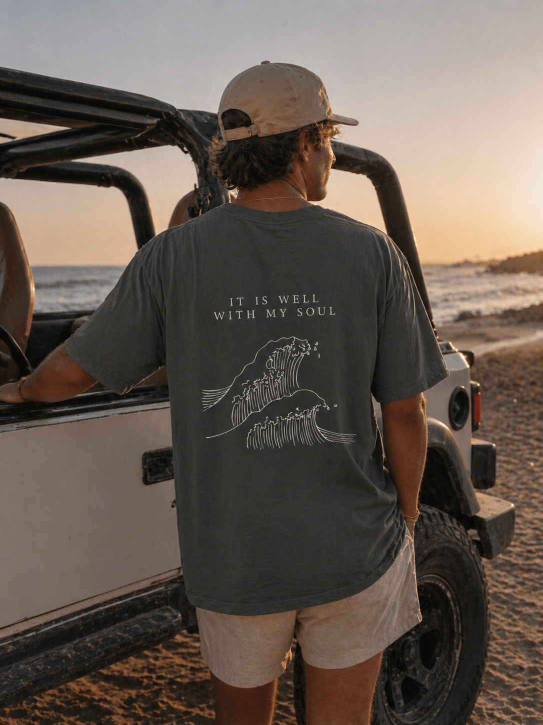 It Is Well With My Soul Shirt, Christian Wave Tee, Comfort Colors T-Shirt, Coastal Faith Shirt, Beachy Christian Graphic Tee, Unisex