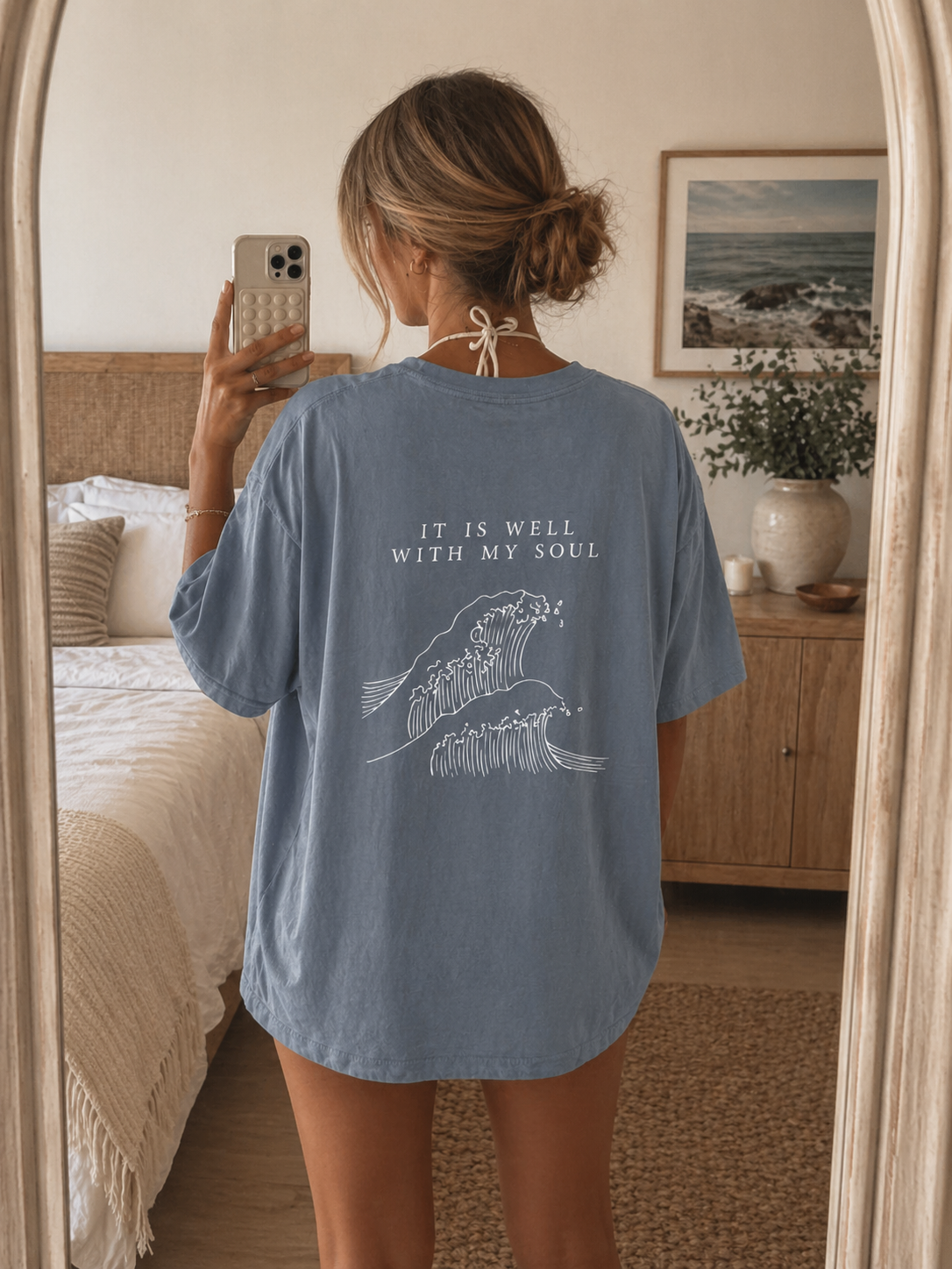 It Is Well With My Soul Shirt, Christian Wave Tee, Comfort Colors T-Shirt, Coastal Faith Shirt, Beachy Christian Graphic Tee, Unisex