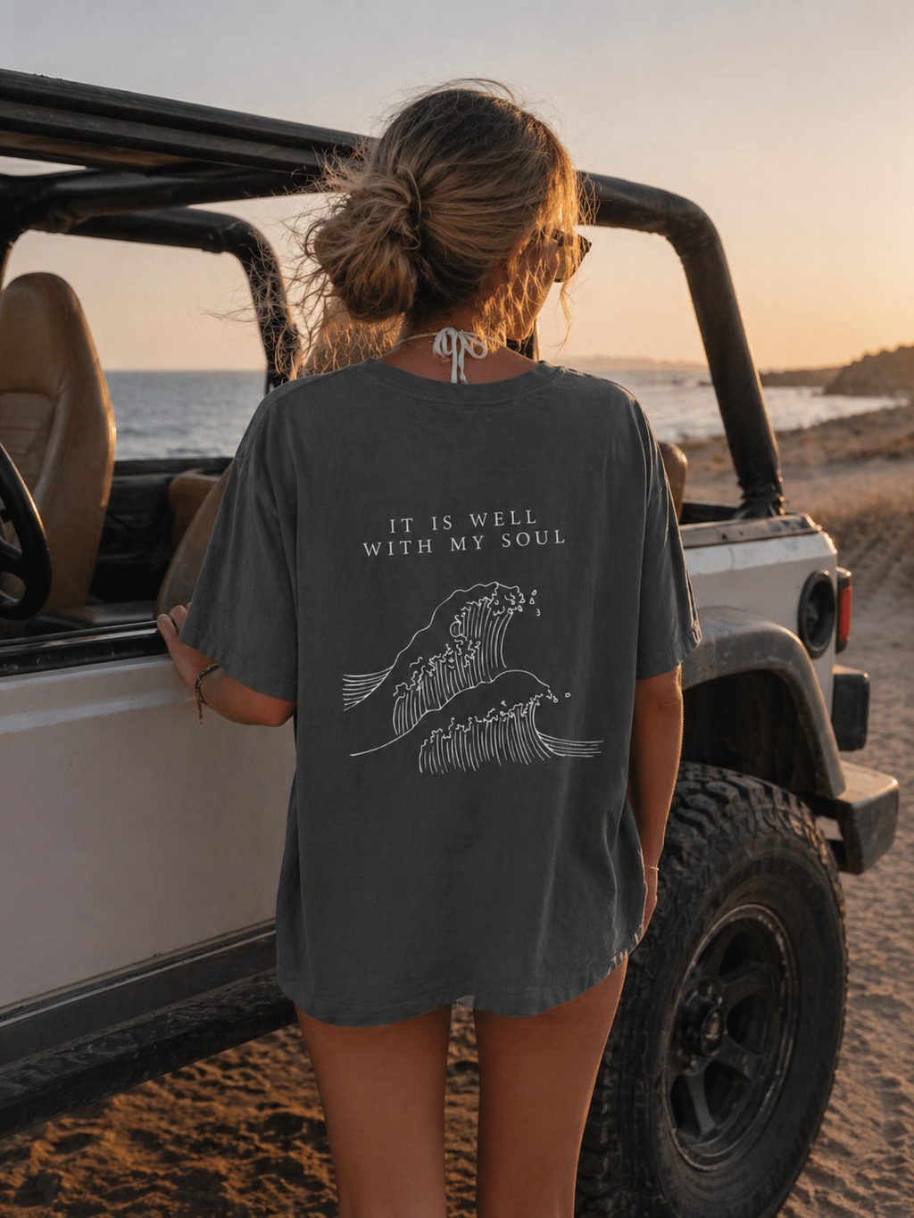 It Is Well With My Soul Shirt, Christian Wave Tee, Comfort Colors T-Shirt, Coastal Faith Shirt, Beachy Christian Graphic Tee, Unisex