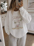 fullness of joy palm tree lifeguard tower crewneck