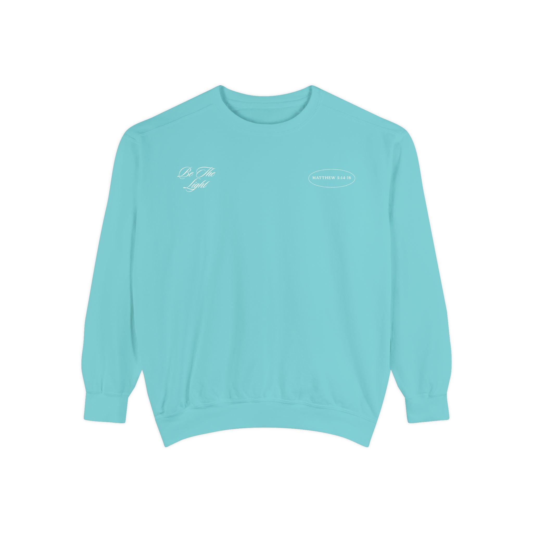 be the light lighthouse coastal crewneck