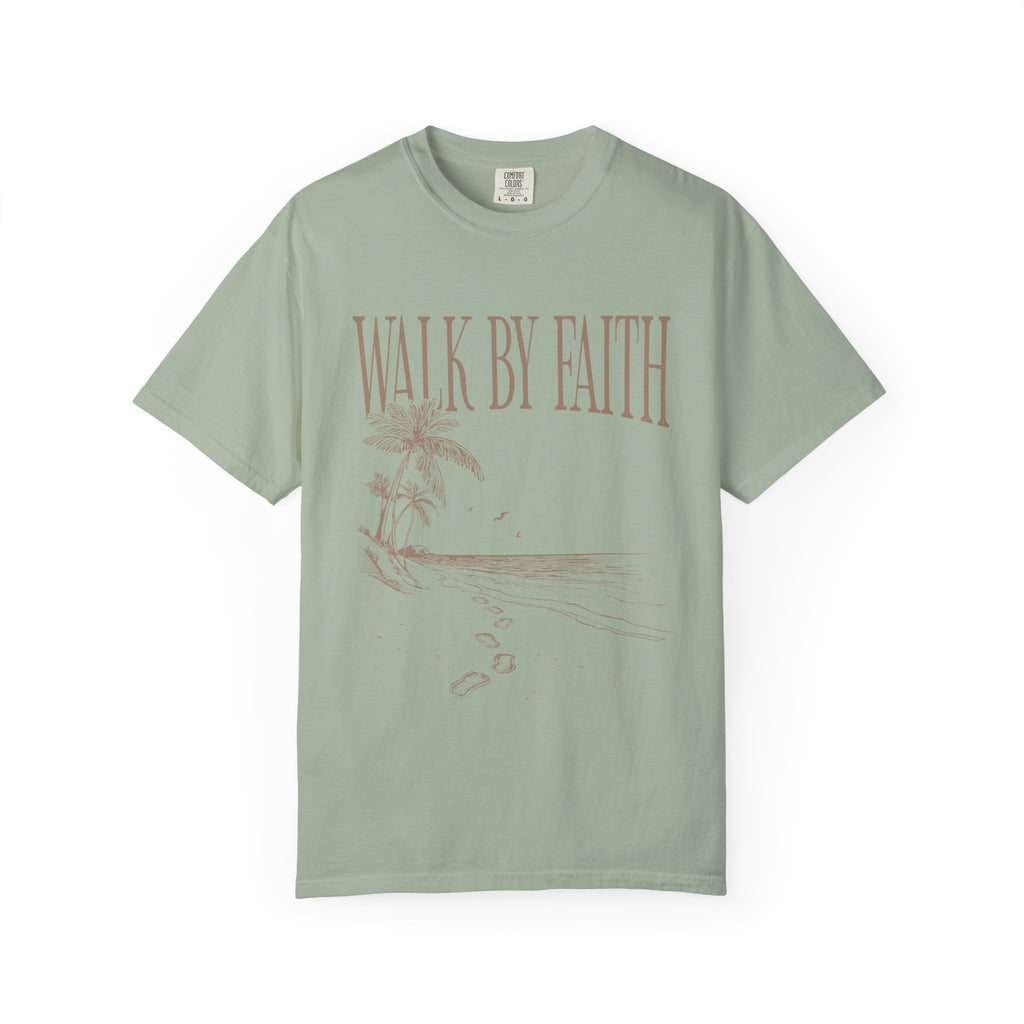 Beige Walk By Faith Coastal Christian Tee