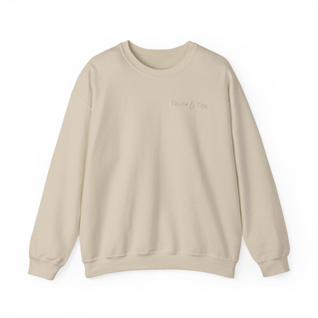 Even The Waves Obey His Voice Crewneck Sweatshirt | Matthew 8:27 Christian Sweatshirt | Faith Based Coastal Graphic Pullover