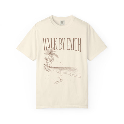 Beige Walk By Faith Coastal Christian Tee