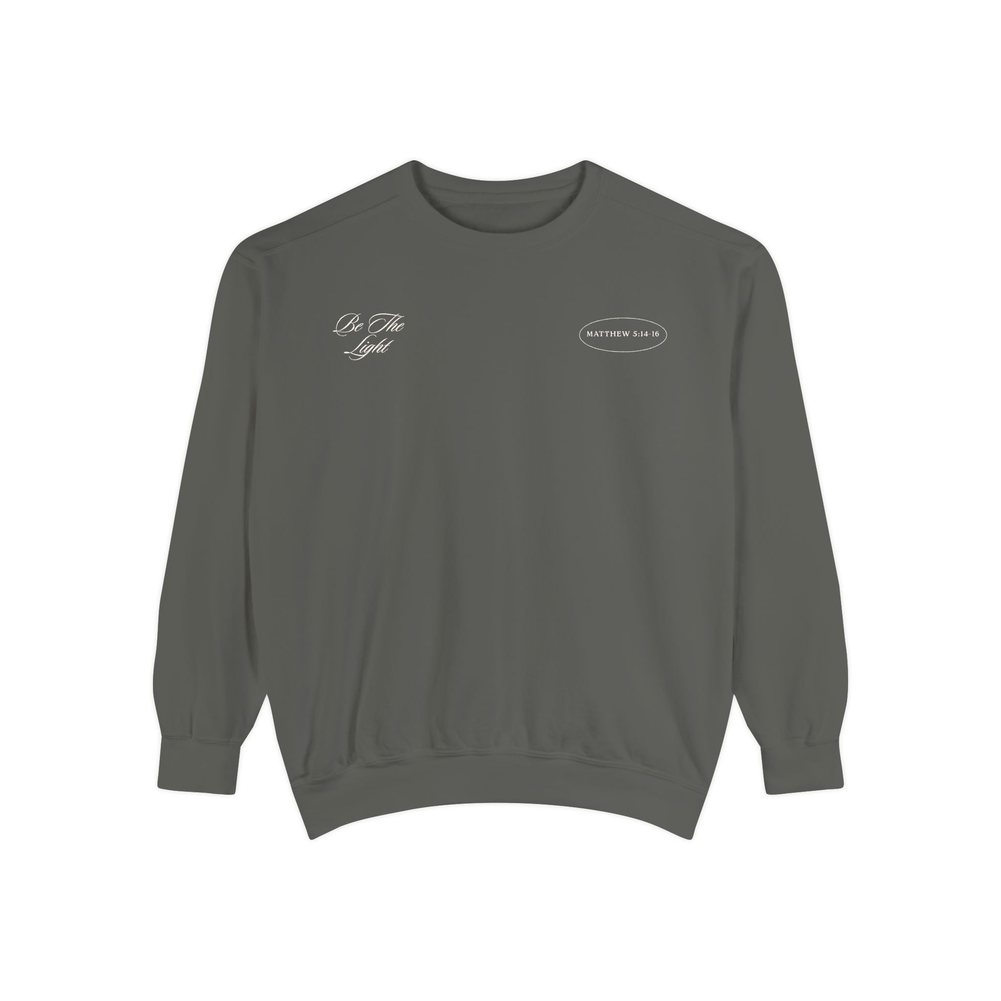 be the light lighthouse coastal crewneck