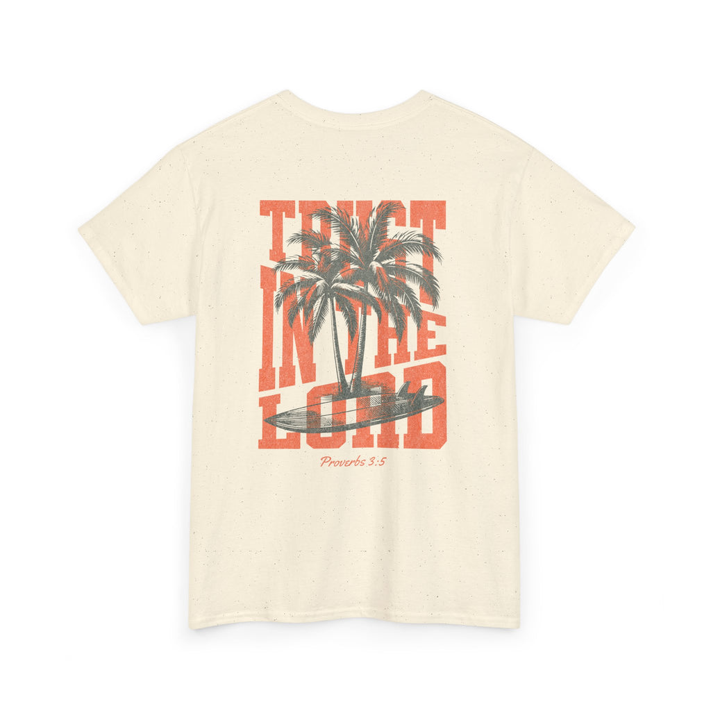 Trust in the Lord Surfer Tee | Proverbs 3:5 Christian Beach Shirt
