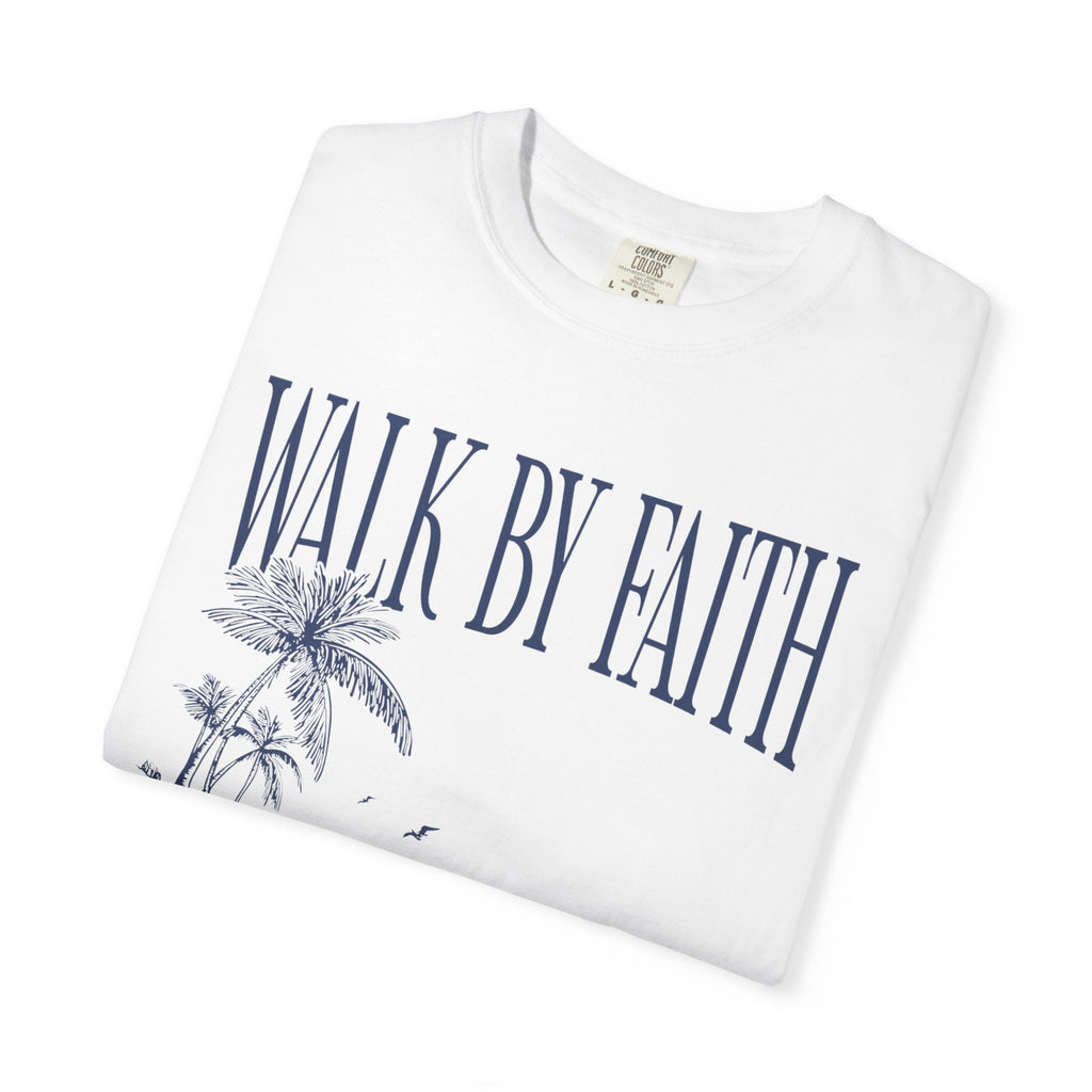 Blue Walk By Faith Coastal Christian Tee