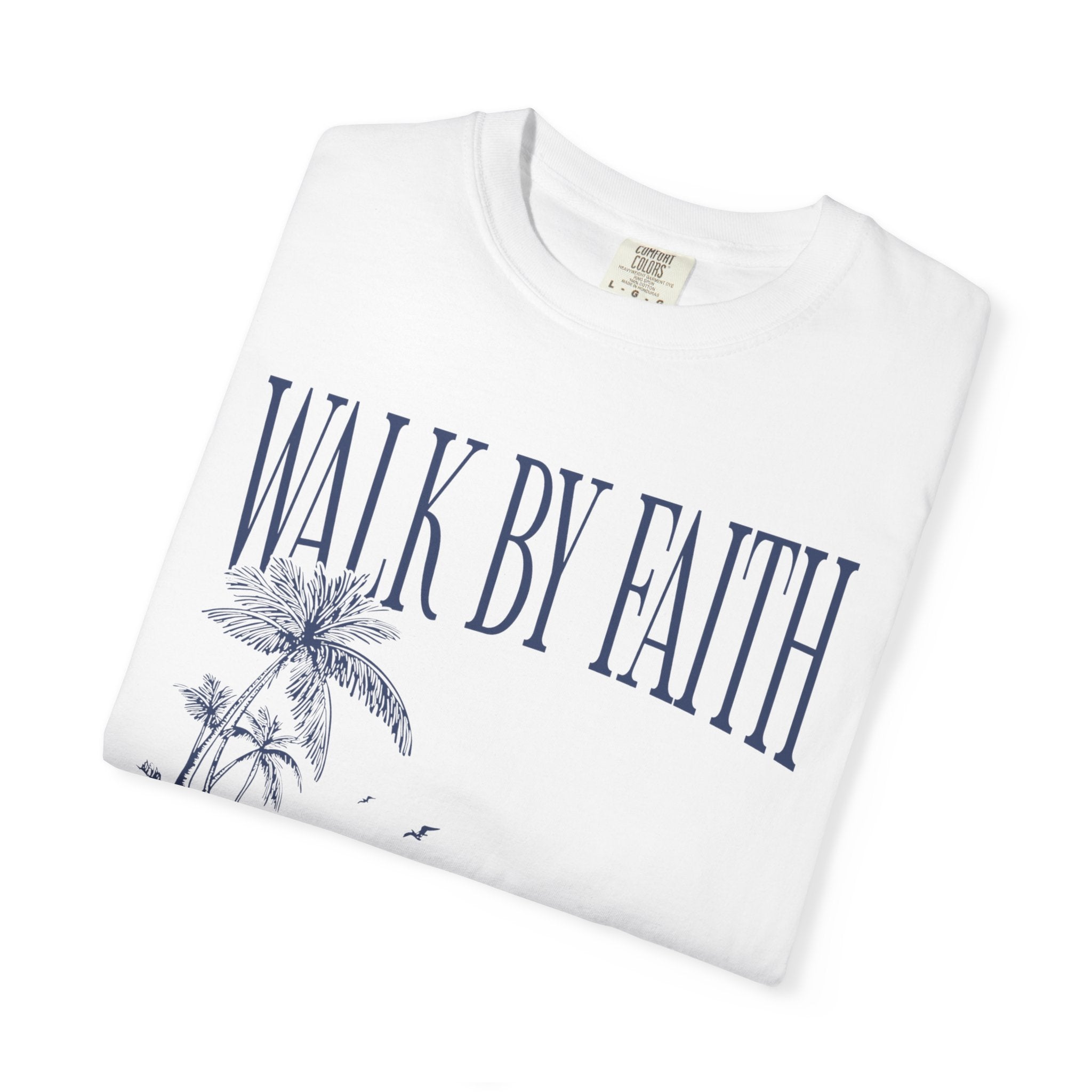 Blue Walk By Faith Coastal Christian Tee