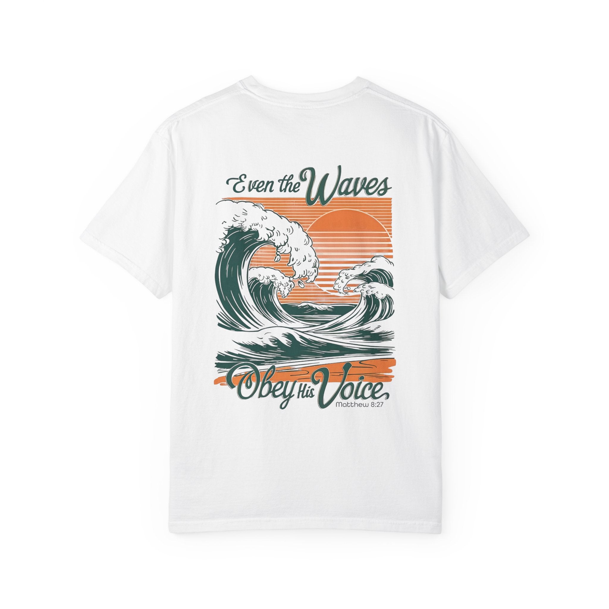 Even the Waves Obey His Voice Vintage Surf Graphic Tee