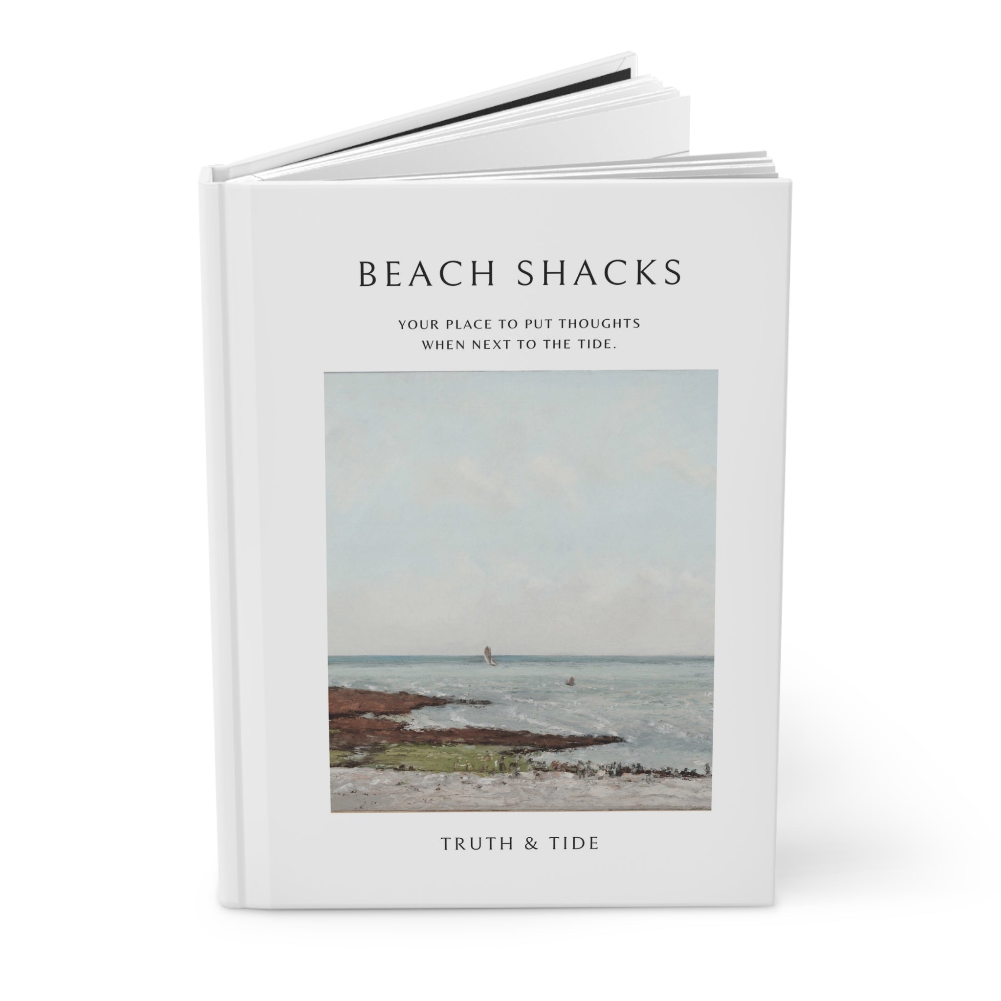 Beach Shacks Hardcover Journal — "Truth & Tide" Seaside Notebook
