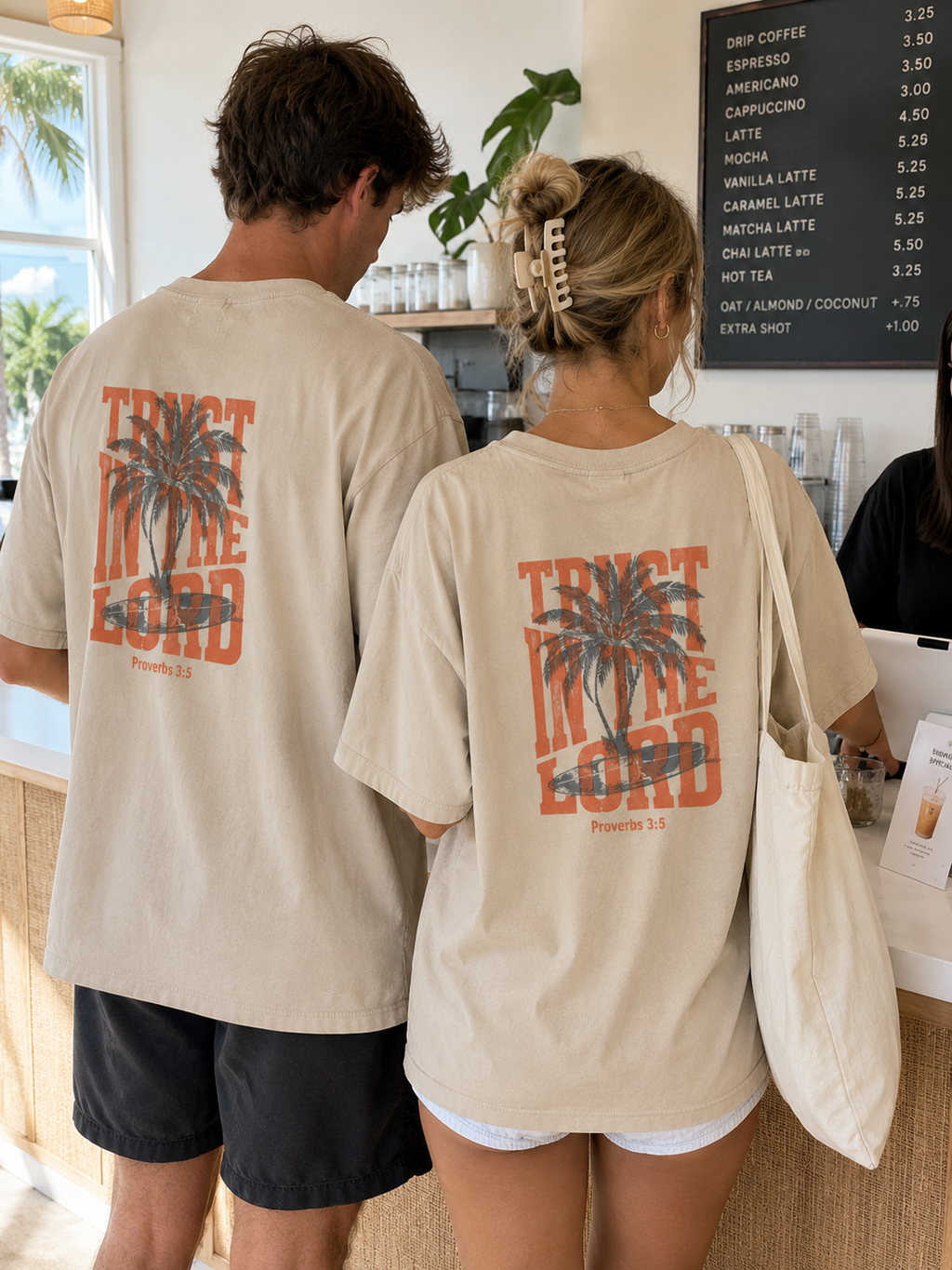 Trust in the Lord Surfer Tee | Proverbs 3:5 Christian Beach Shirt