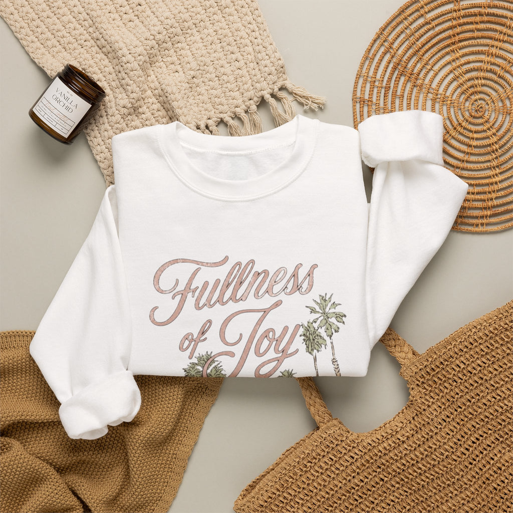 fullness of joy palm tree lifeguard tower crewneck