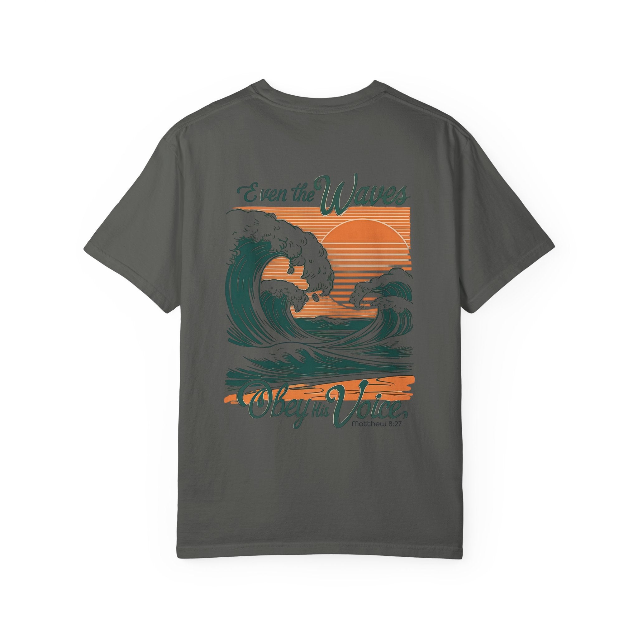 Even the Waves Obey His Voice Vintage Surf Graphic Tee