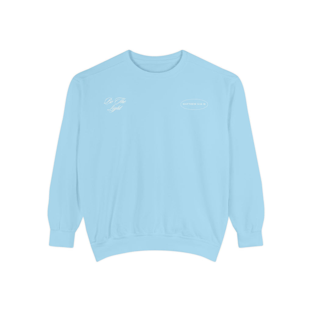 be the light lighthouse coastal crewneck