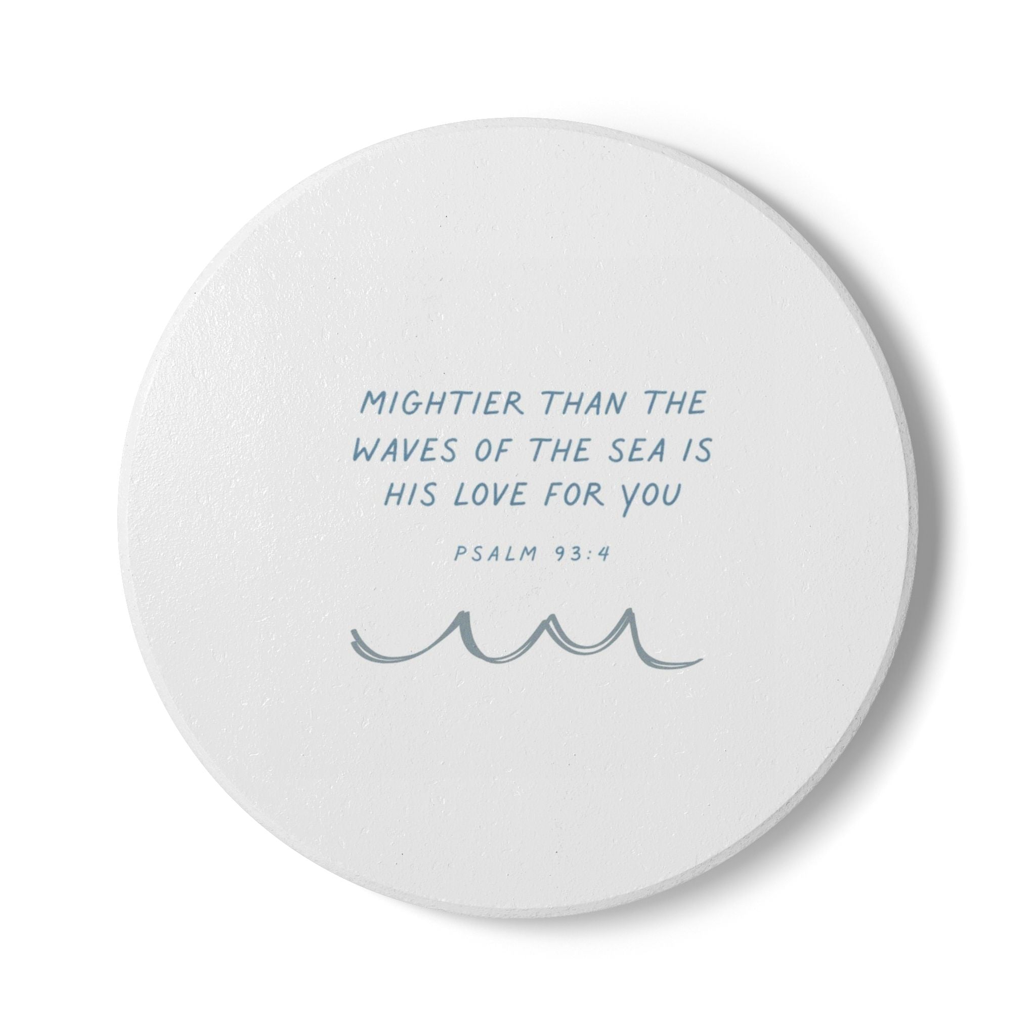 Coastal Christian Coaster | Psalm 93:4 Coaster | Bible Verse Drink Coaster | Neutral Coastal Decor | Christian Gift | Housewarming Gift